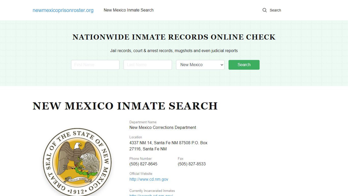 New Mexico Inmate Search - NM DOC Offenders Lookup