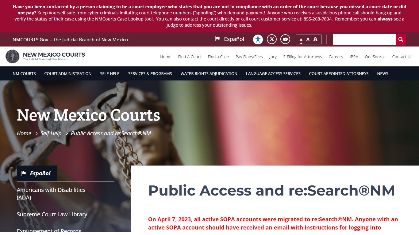 Public Access and re:Search®NM | New Mexico Courts - nmcourts.gov